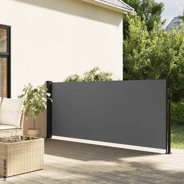vidaXL Seitenmarkise anthrazit 100% Polyester B/H/T/L: ca. 117x120x300x300 cm