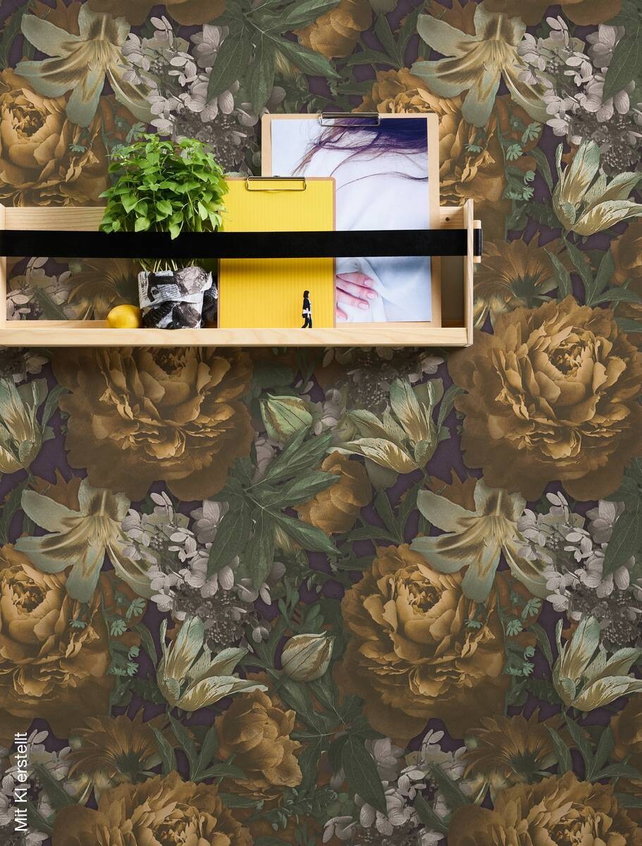 Vliestapete Floral bunt B/L: ca. 53x1005 cm