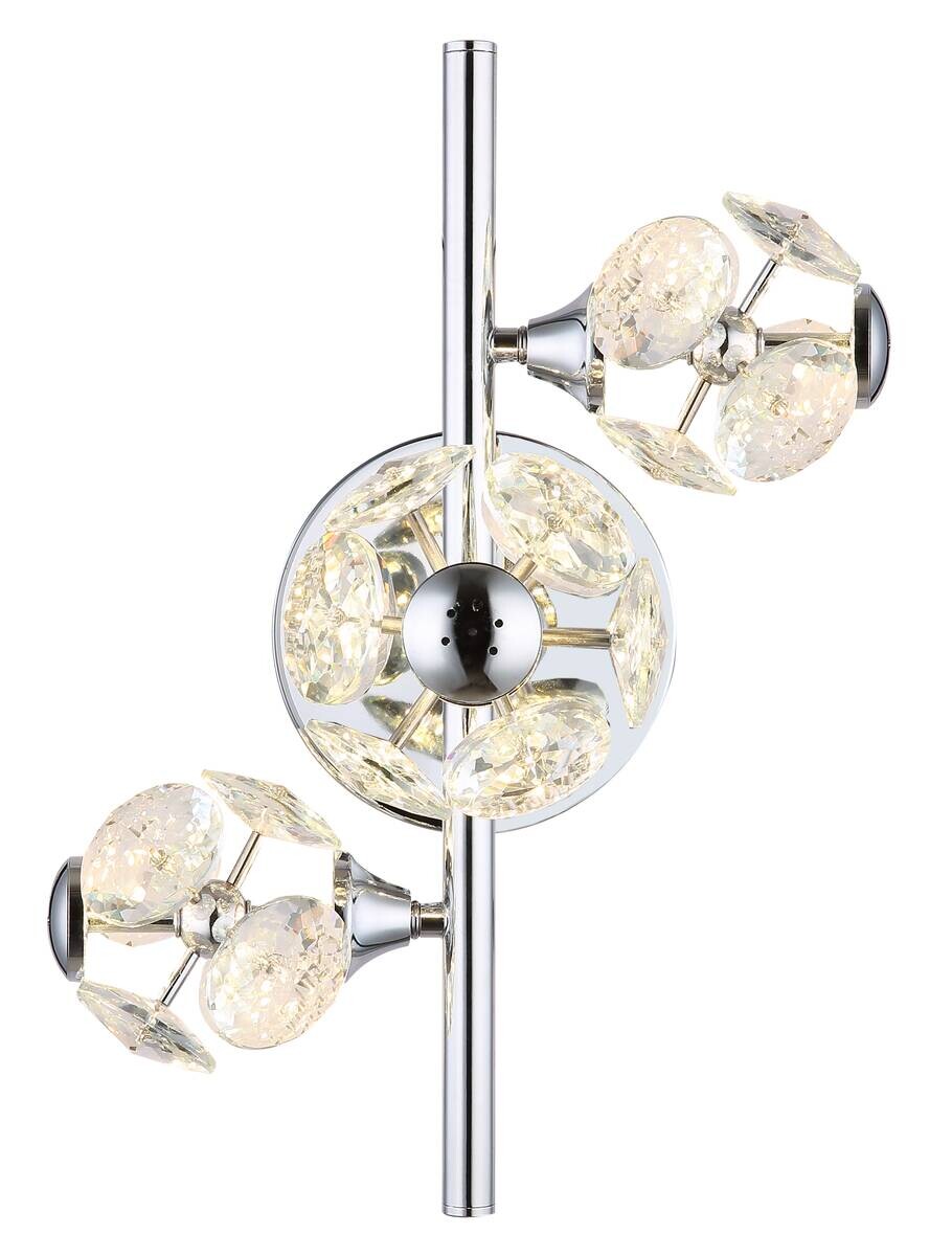 GLOBO Wandleuchte klar Chrom Metall Glas B/H: ca. 41x27 cm 1 Brennstellen