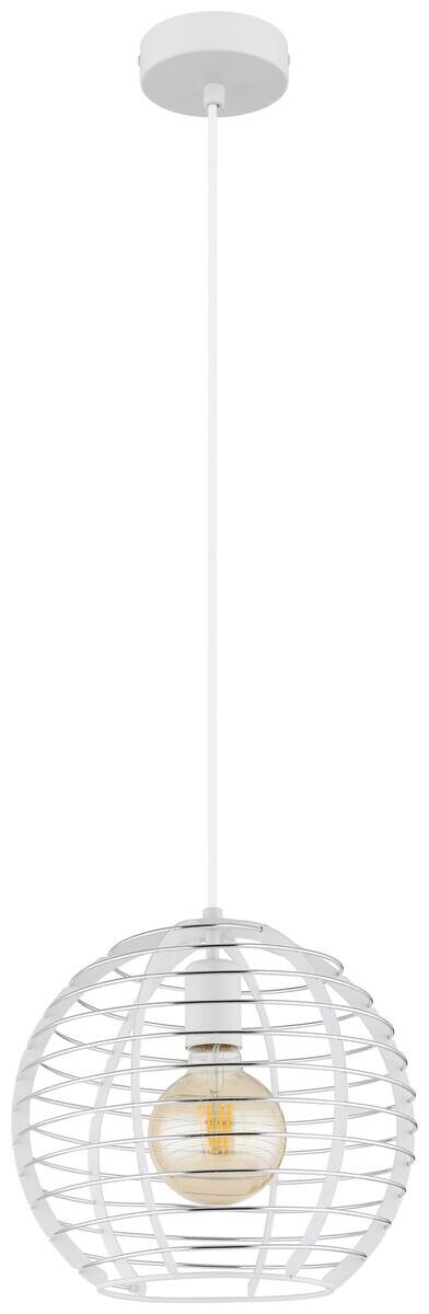 GLOBO Hängeleuchte Chrom weiß Metall Aluminium B/H/L: ca. 34x33x34 cm E27 1 Brennstellen