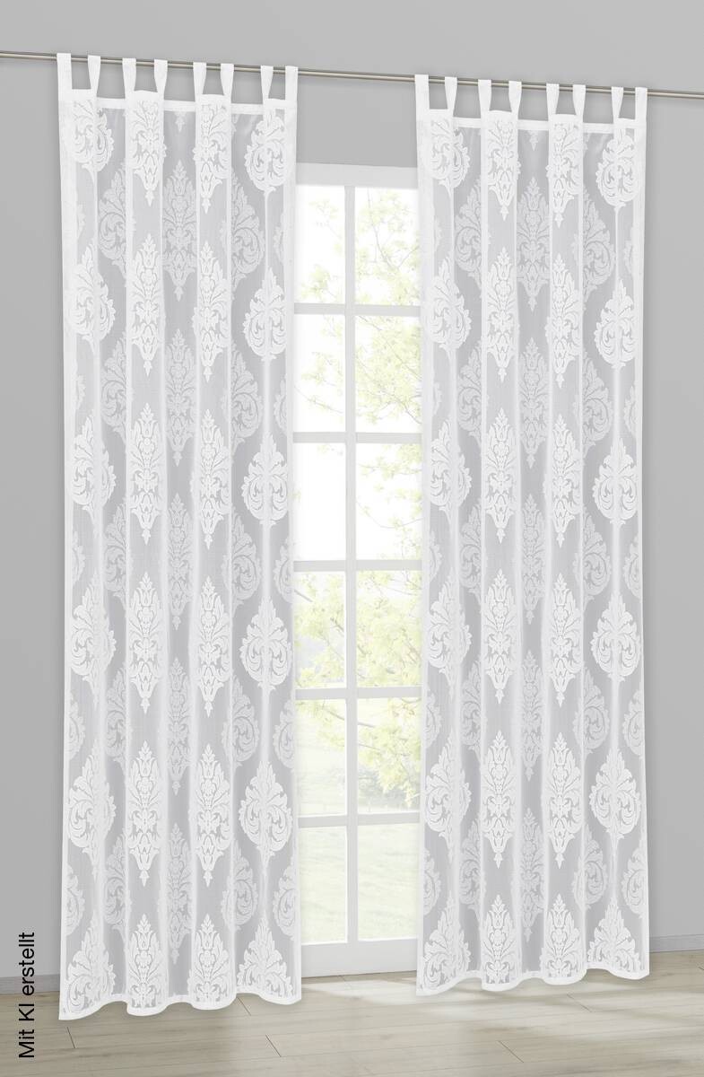 creative lifestyle Kombivorhang Cassandra weiß 100% Polyester B/L: ca. 145x245 cm