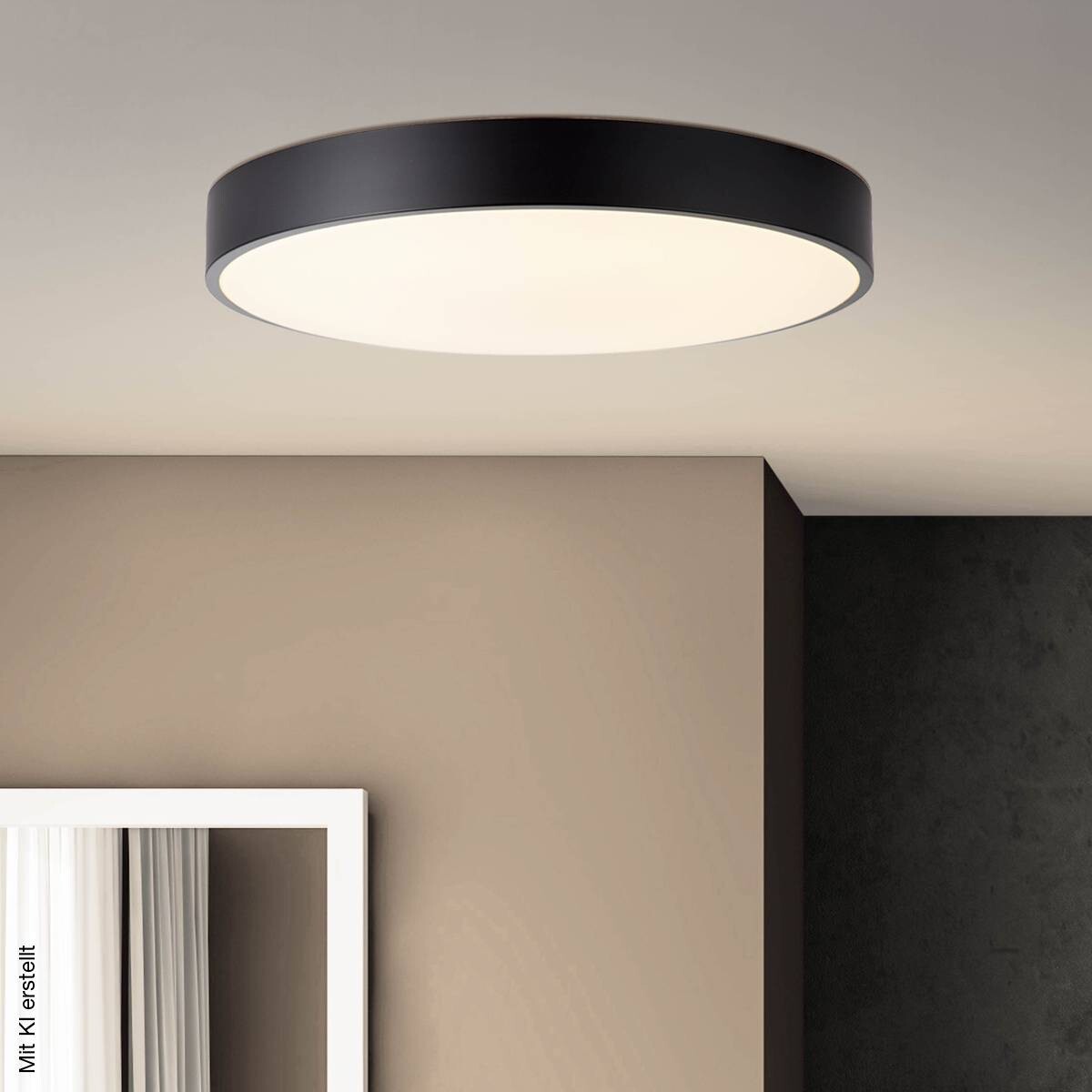 Brilliant Deckenleuchte Slimline G97014/76 schwarz weiß Metall Kunststoff H/D: ca. 8,5x49 cm