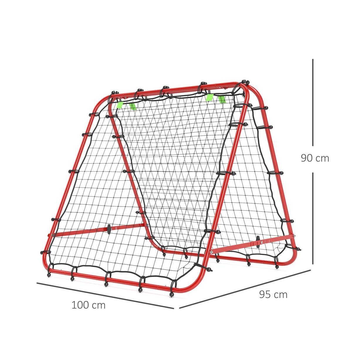 HOMCOM Fußball Rebounder rot Stahl B/H/L: ca. 95x90x100 cm