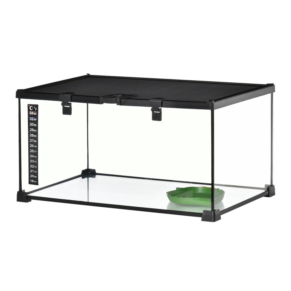 PawHut Terrarium schwarz Edelstahl B/H/L: ca. 30x50x25 cm