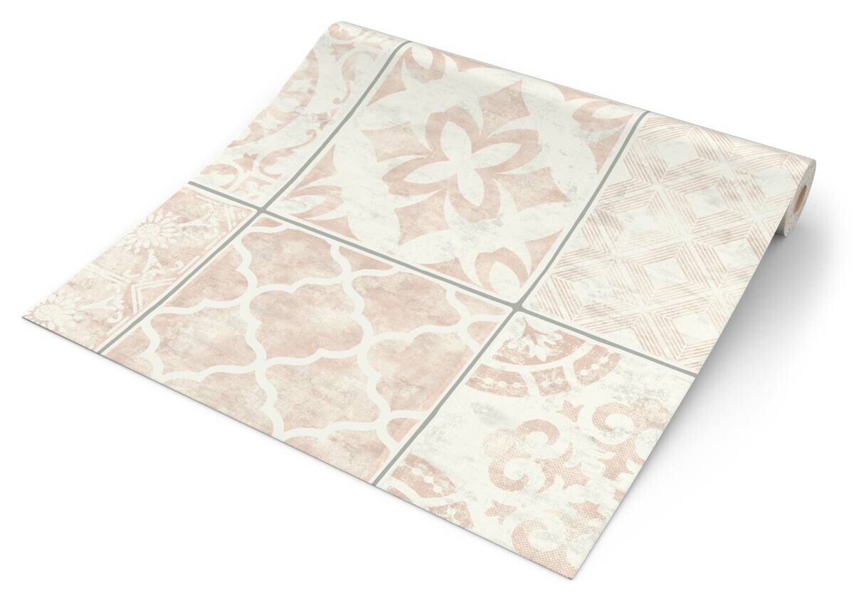 UGEPA Vinyltapete Fliesenoptik taupe B/L: ca. 53x1005 cm glitzernd