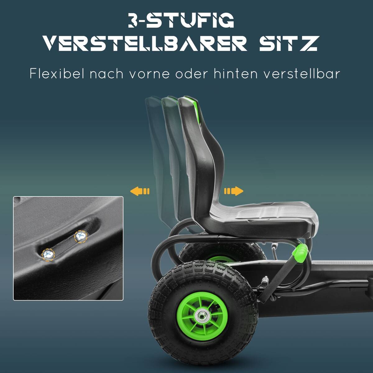 AIYAPLAY Go Kart grün B/H/L: ca. 58x61x121 cm