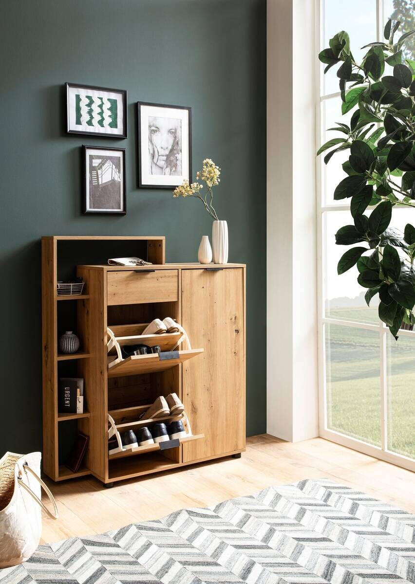 Schuhschrank natur Eiche Optik B/H/T: ca. 98x110x30 cm