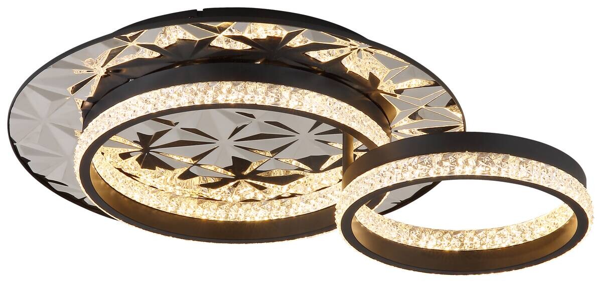 POCOline LED-Deckenleuchte Biagio schwarz Chrom Metall Acryl B/H/L: ca. 40x14x50 cm