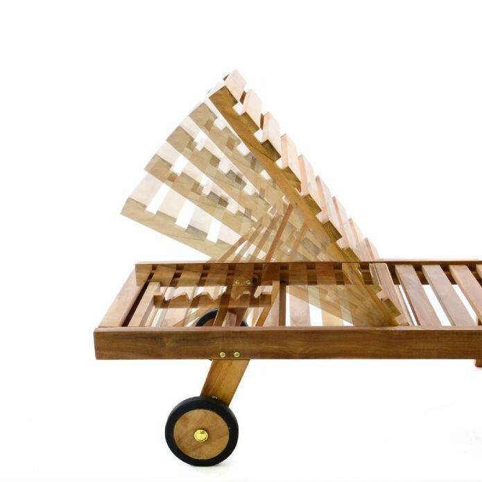 VCM Gartenliege braun Teakholz B/H/L: ca. 57x34x200 cm