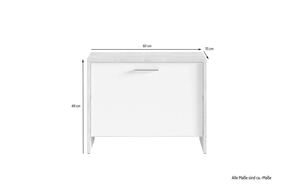 Sitzbank BEN weiß schwarz B/H/T: ca. 60x48x35 cm