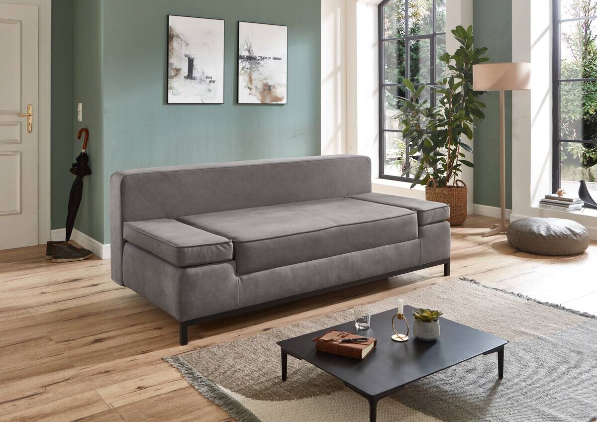 Schlafsofa Jarny hellgrau Polyester B/H/T: ca. 202x97x90 cm