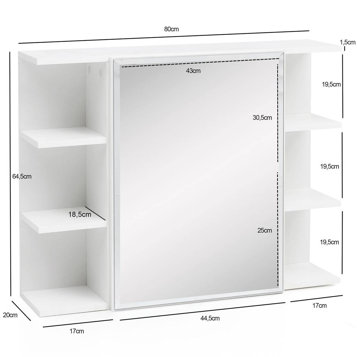 Hängeschrank weiß Spanplatte B/H/T: ca. 80x64x20 cm