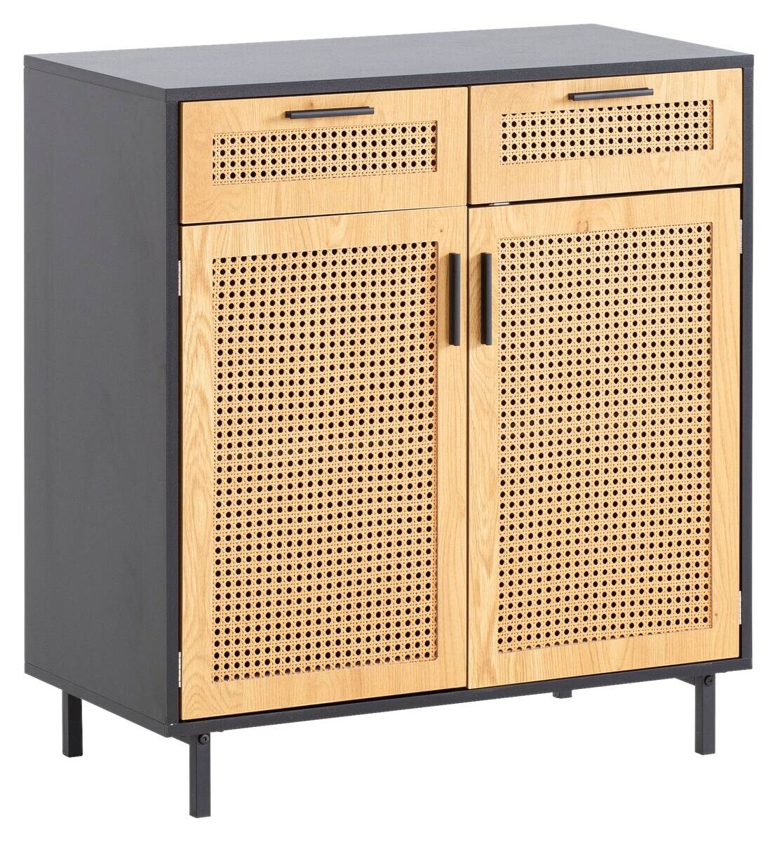 Sideboard schwarz Eiche Optik B/H/T: ca. 80x86,5x40 cm