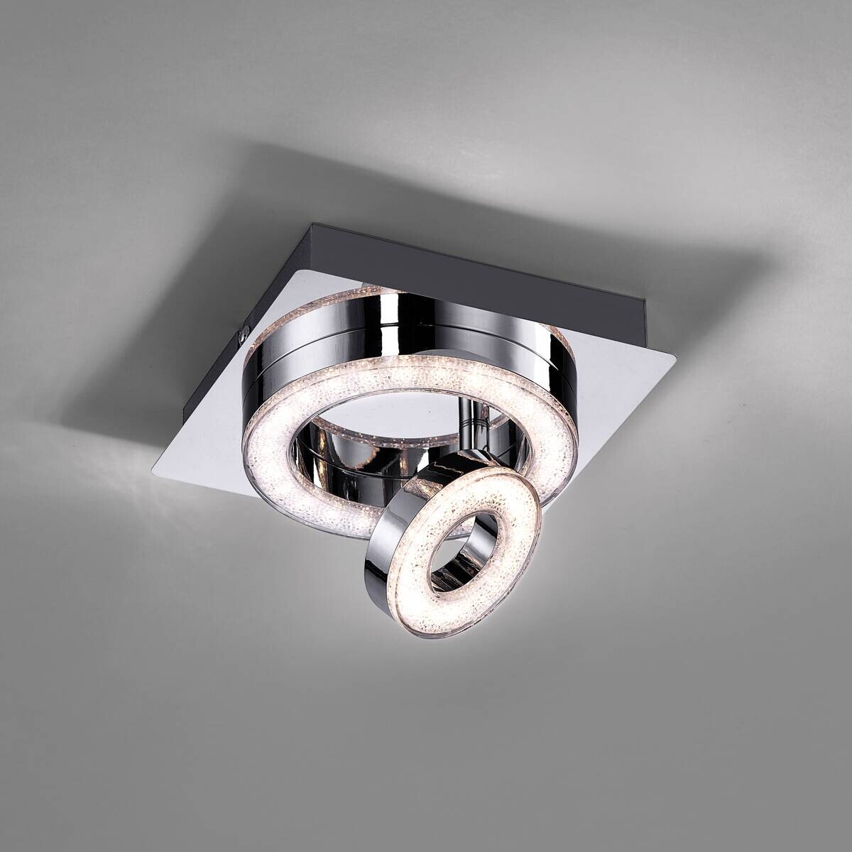 Just Light LED-Deckenleuchte 2-flg. Tim Chrom Metall Acryl B/H/L: ca. 17x13x17 cm 1 Brennstellen