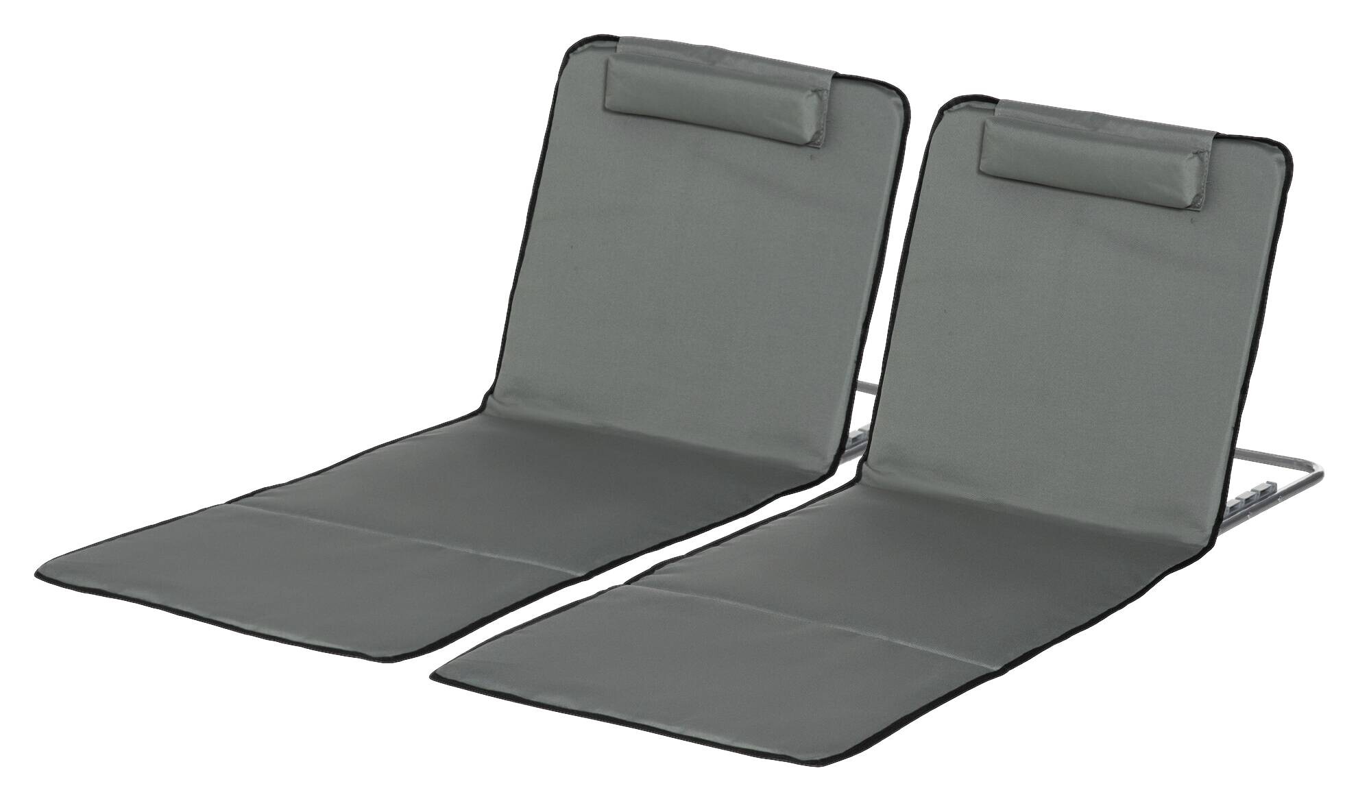Outsunny Strandliege 2er Set grau Stahl B/H/L: ca. 53x35x124 cm