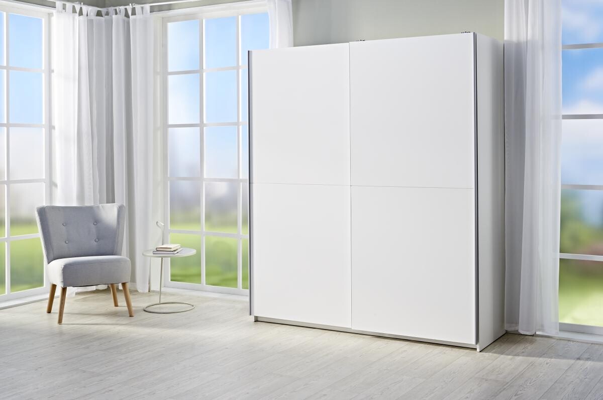 Schwebetürenschrank Time weiß B/H/T: ca. 170x195x59 cm