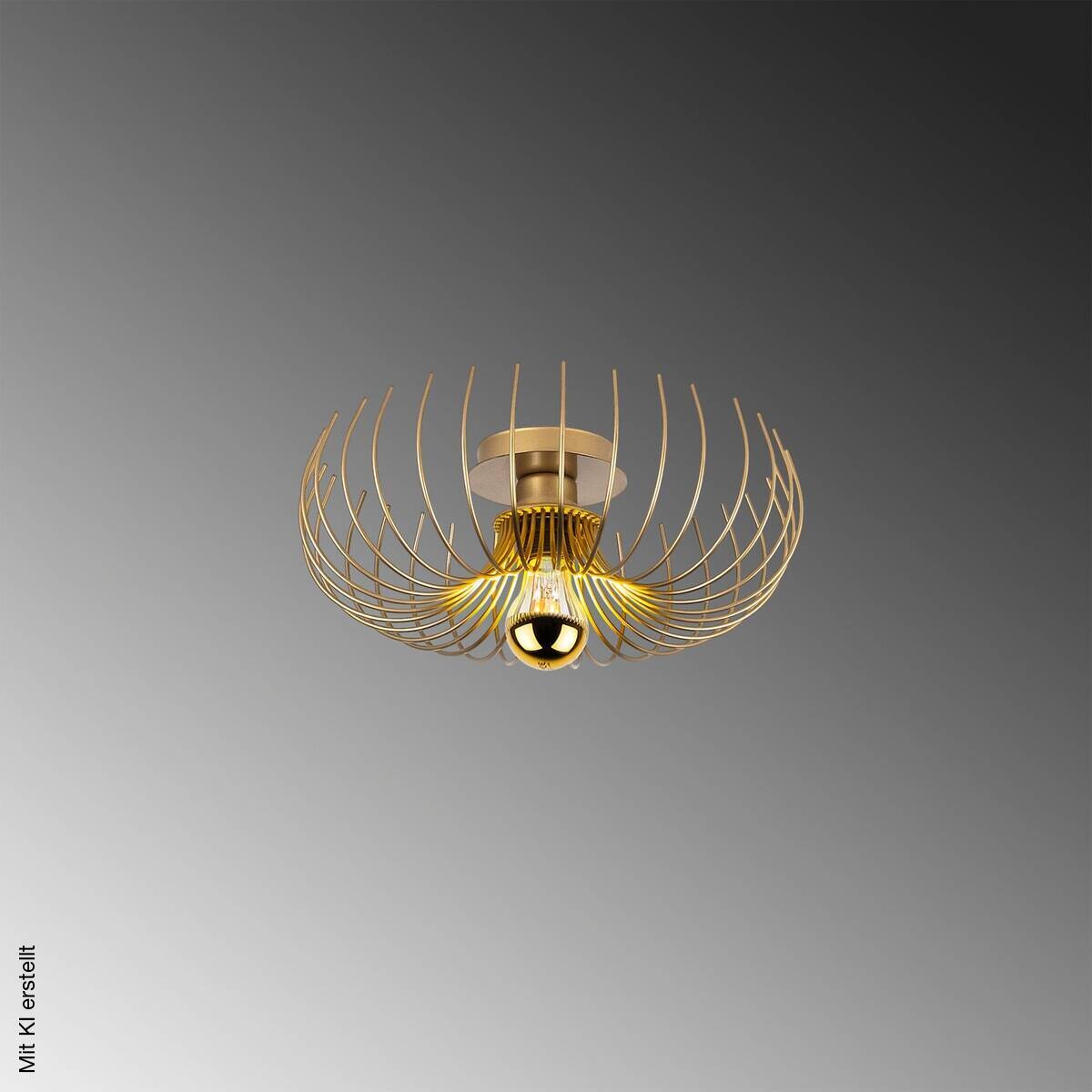 Opviq Pendelleuchte Karsortel gold B/H/T/L/D: ca. 36x12x36x36x36 cm E27 1 Brennstellen