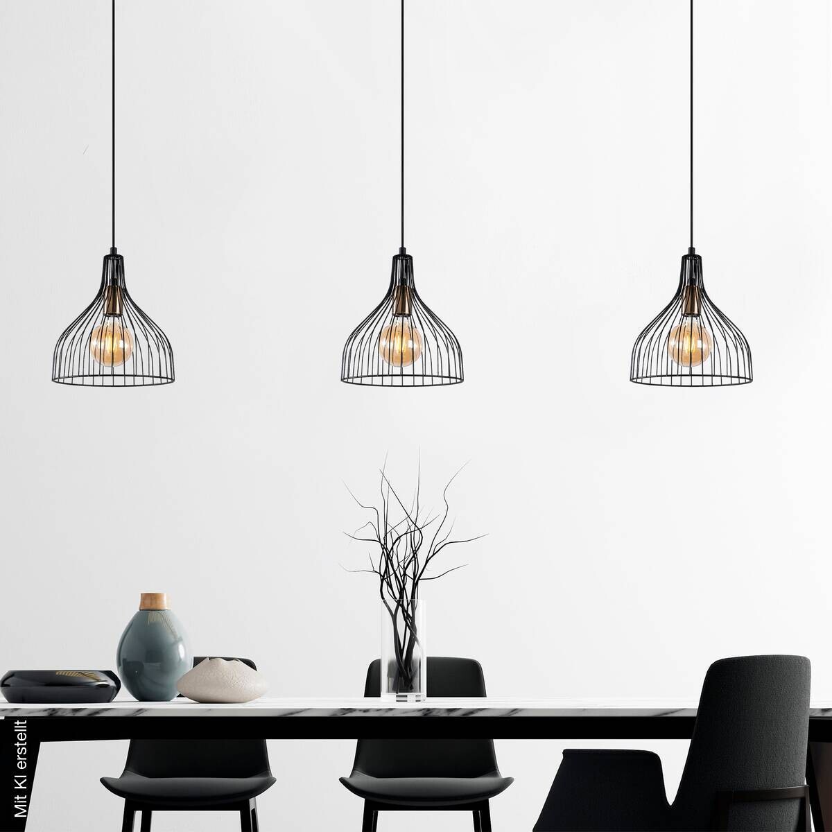 Opviq Pendelleuchte Cafu-11565 schwarz B/H/T/L/D: ca. 25x123x25x25x25 cm E27 1 Brennstellen