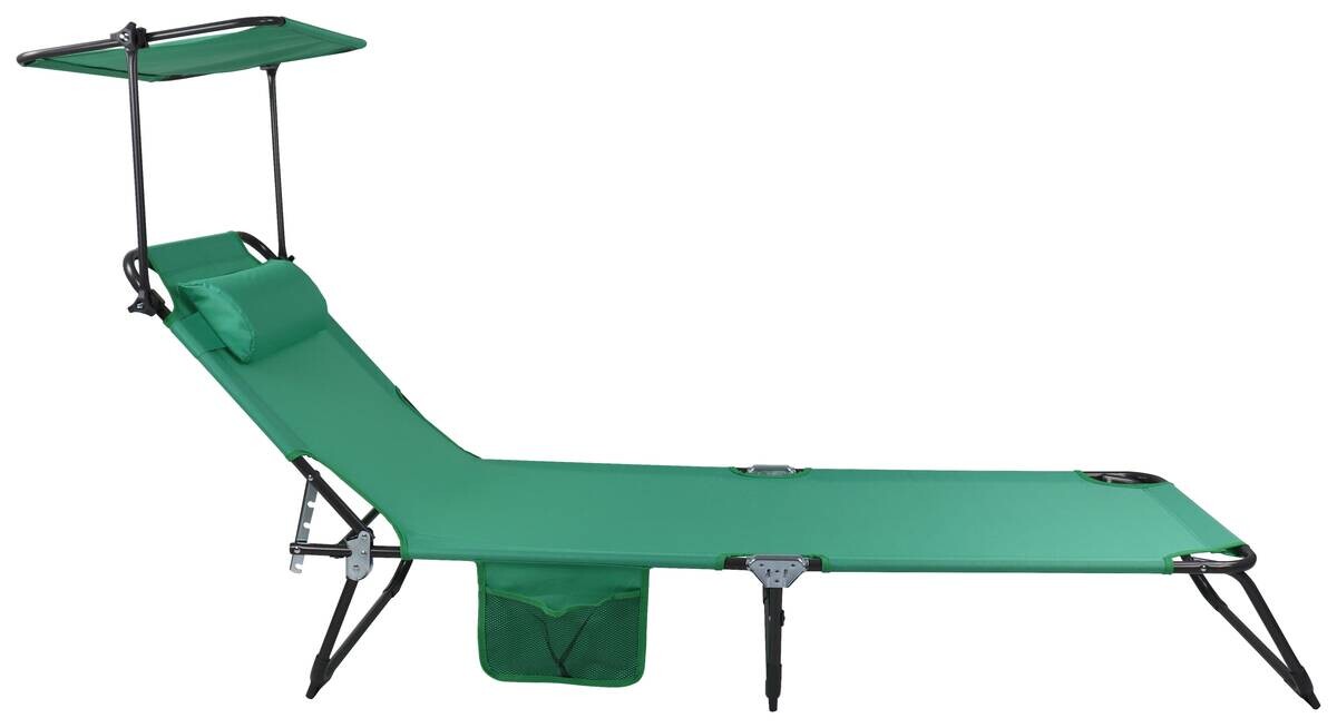 VCM Sonnenliege Bindox grün Stahl B/H/L: ca. 55x24x185 cm