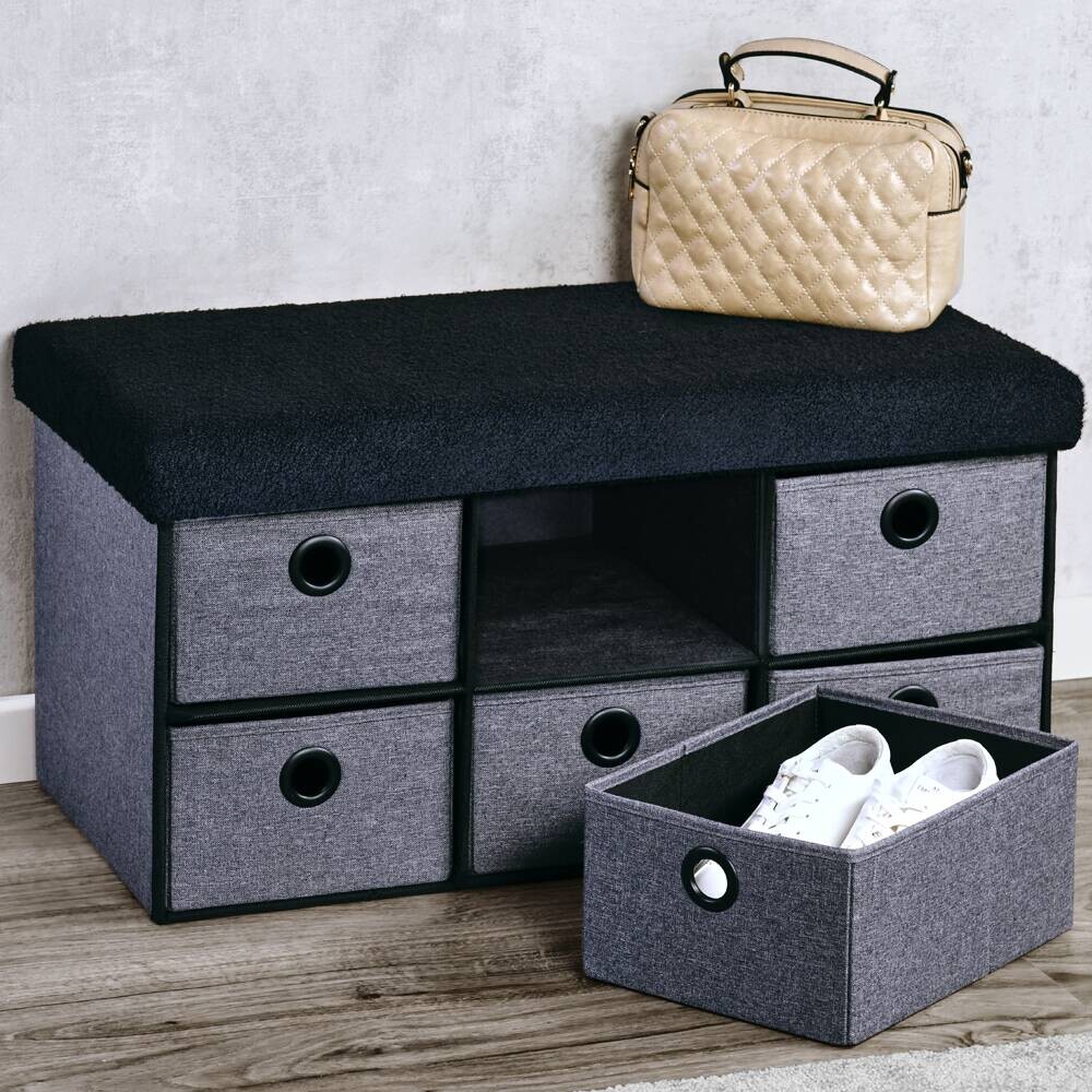Kesper Sitzbank grau B/H/L: ca. 37,5x10x77 cm