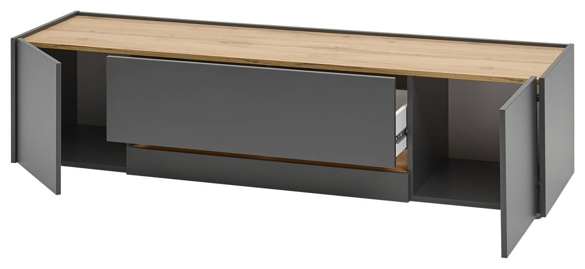 TV-Lowboard City Eiche Wotan Nachbildung anthrazit B/H/T: ca. 170x40x45 cm