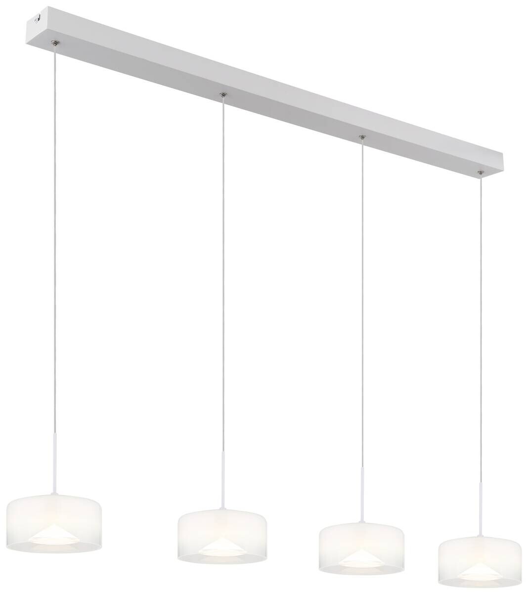 GLOBO Pendelleuchte weiß Opal Glas Metall B/H/T/L: ca. 15x150x105x105 cm 1 Brennstellen