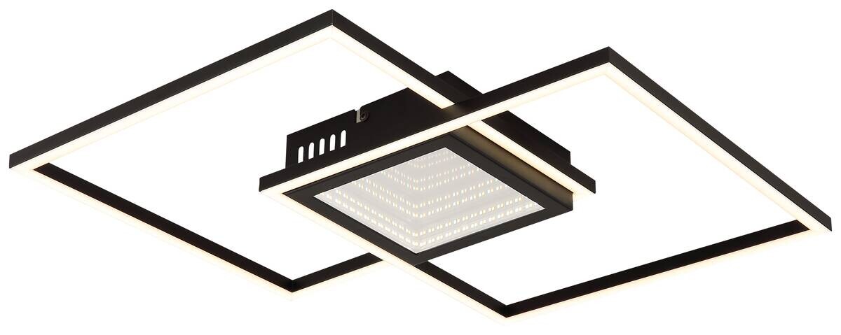 GLOBO LED-Deckenleuchte Saunders schwarz Aluminium Metall B/H/L: ca. 42,6x5x42,6 cm 1 Brennstellen