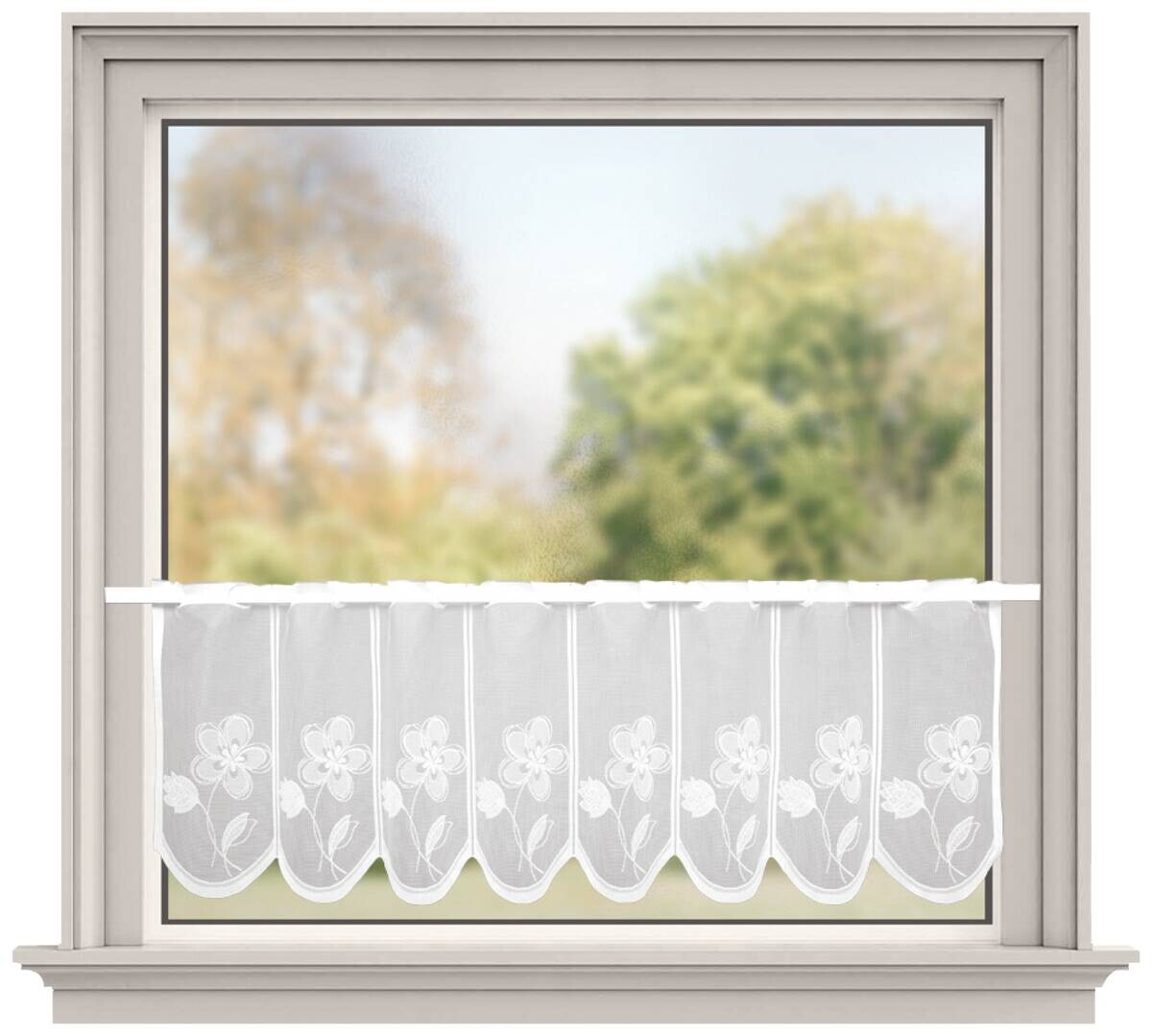 Sensation Scheibengardine weiß B/L: ca. 200x45 cm