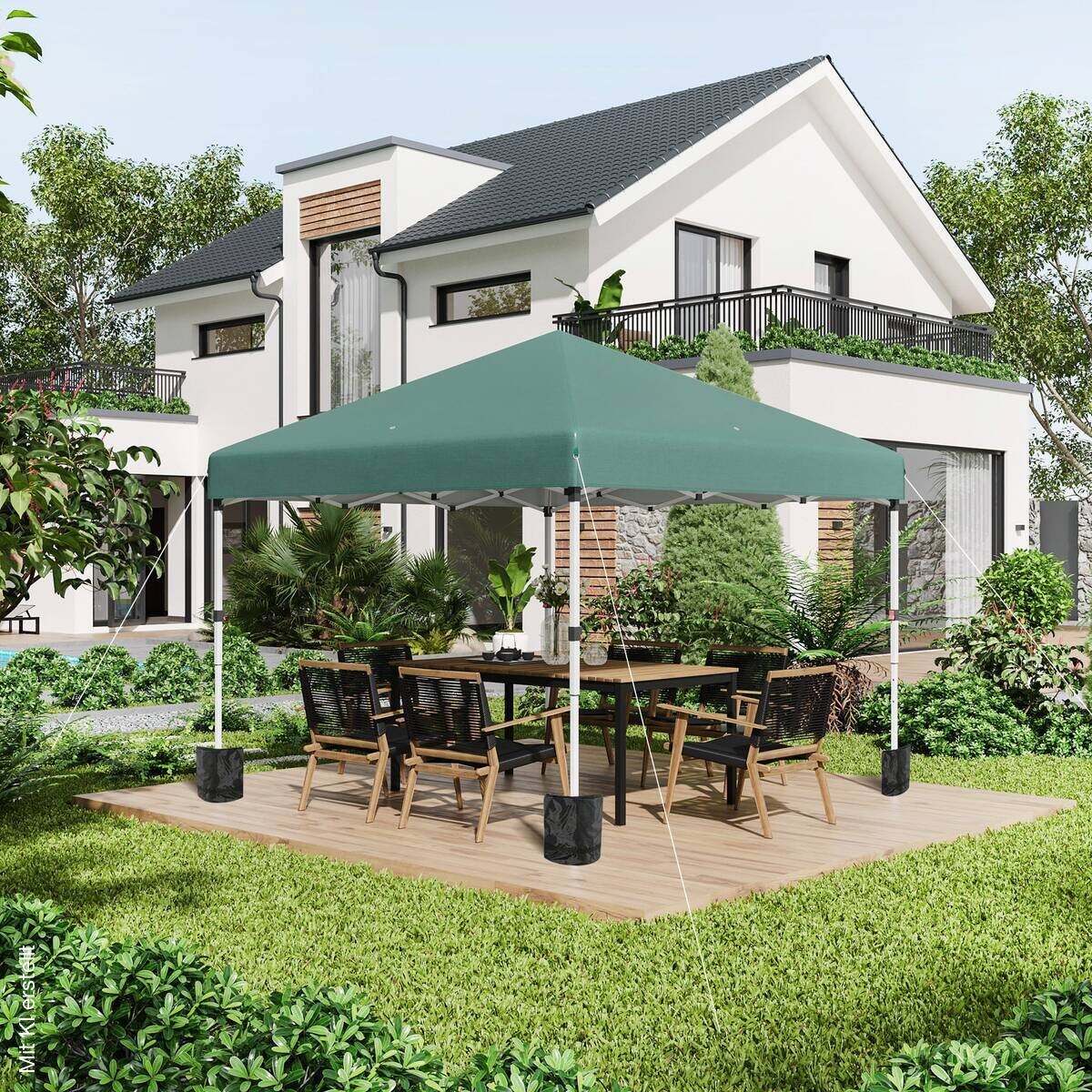Outsunny Pavillon grün Polyester B/H/L: ca. 297x288x297 cm