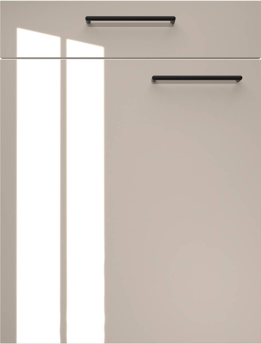 artego Küchenblock Eco Graphit Lack Hochglanz Toffee Sherwood matt Nachbildung B/T: ca. 300x60 cm