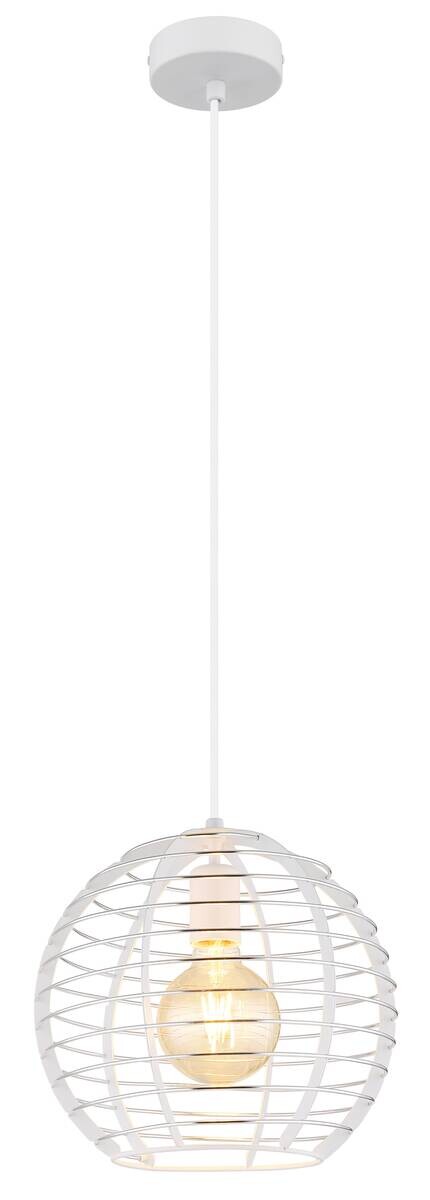 GLOBO Hängeleuchte Chrom weiß Metall Aluminium B/H/L: ca. 34x33x34 cm E27 1 Brennstellen