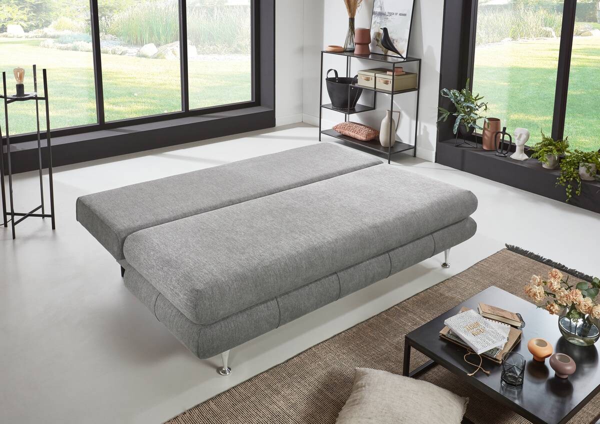 Schlafsofa Benfeld grau Microfaser B/H/T: ca. 190x93x92 cm