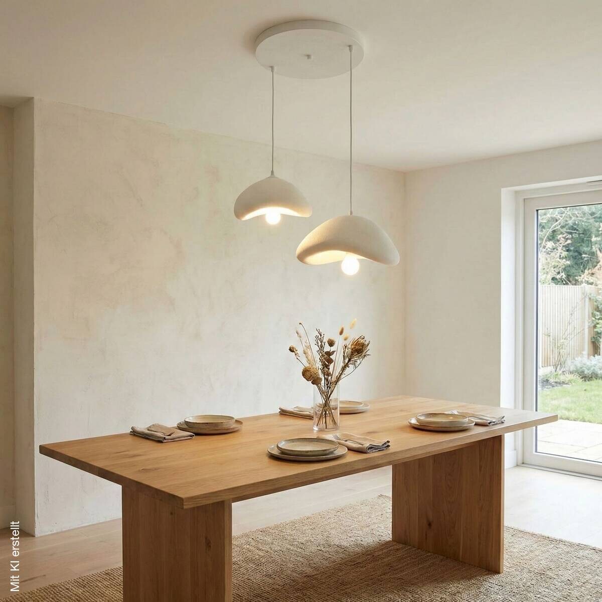 Opviq Pendelleuchte weiß B/H/T: ca. 70x106x70 cm E27 2 Brennstellen