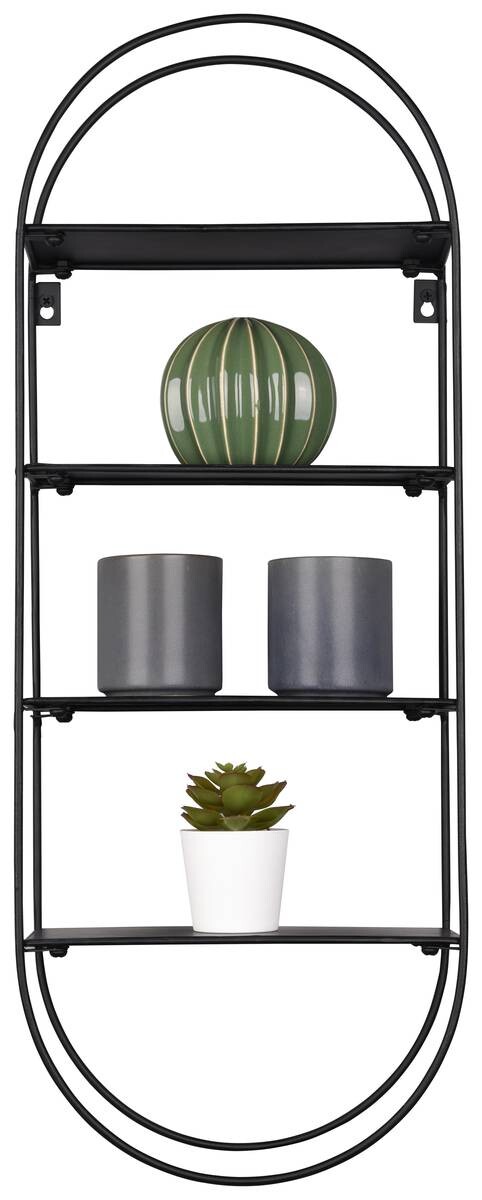 Wandregal Nala schwarz Metall B/H/T: ca. 24x66x12 cm
