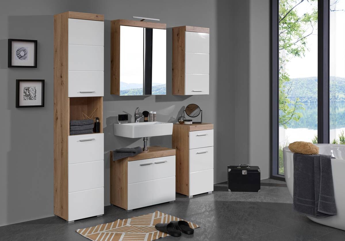 Spiegelschrank Amanda Asteiche Nachbildung B/H/T: ca. 60x77x17 cm