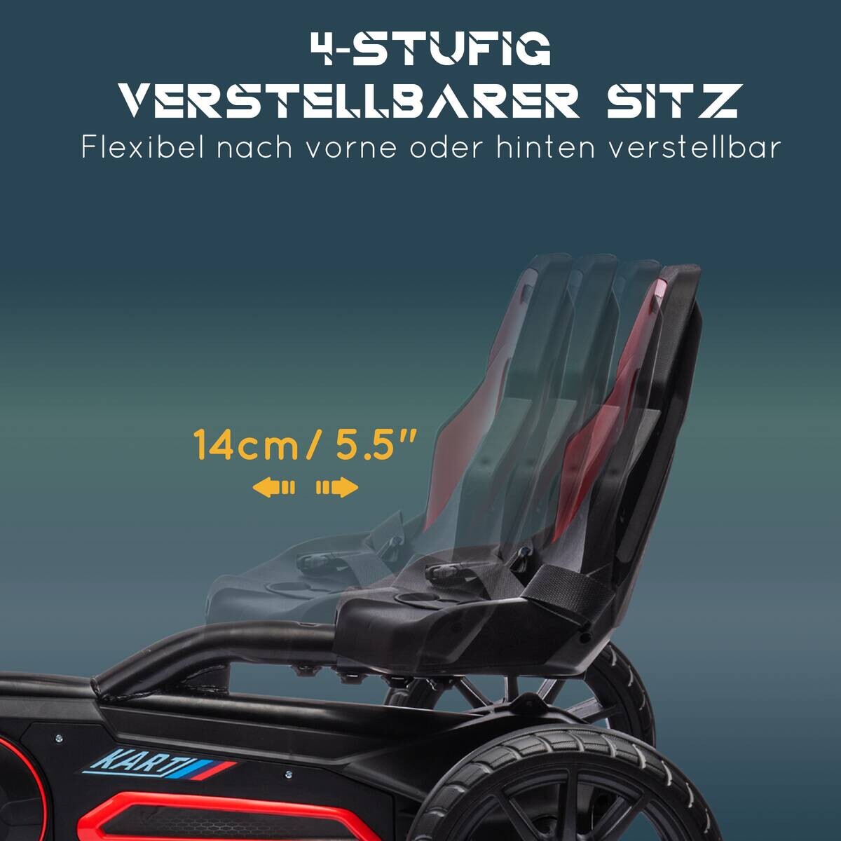 HOMCOM Go Kart rot B/H/L: ca. 58x58,5x100 cm