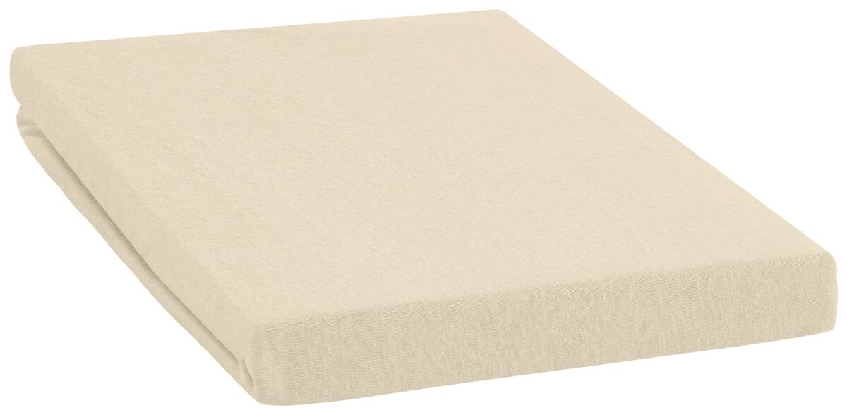 Jersey Spannbetttuch beige 100% Baumwolle B/L: ca. 70x140 cm
