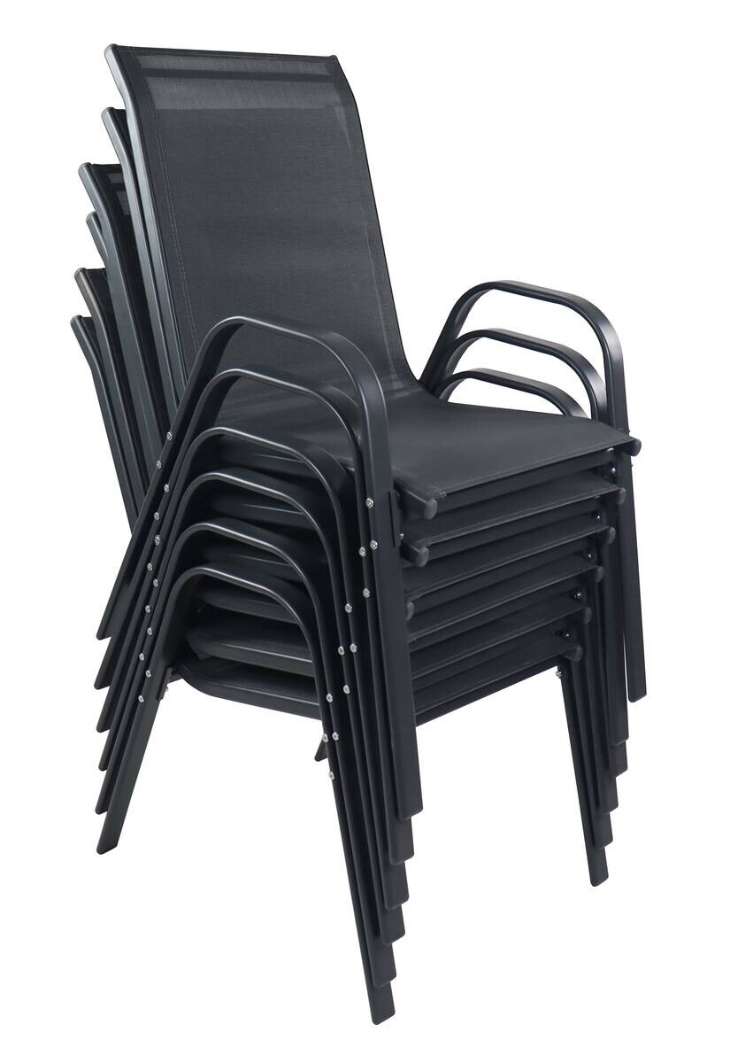 VCM Gartenstuhl 6er Set Sonlas anthrazit Metall B/H/L: ca. 56x89x73 cm