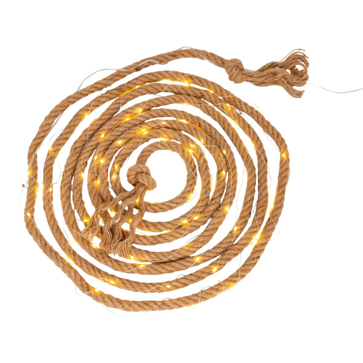Solarlichterkette 10 m Hanfseil