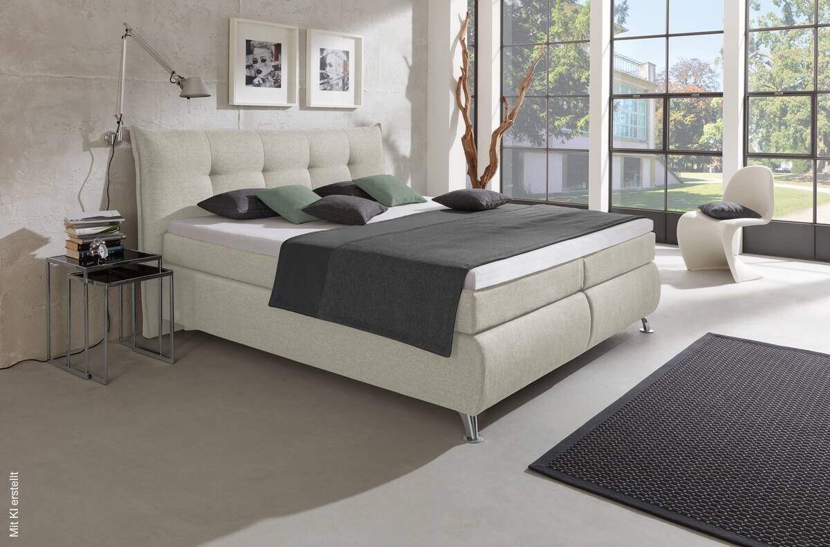 Boxspringbett Lexos beige Liegefläche B/L: ca. 180x200 cm