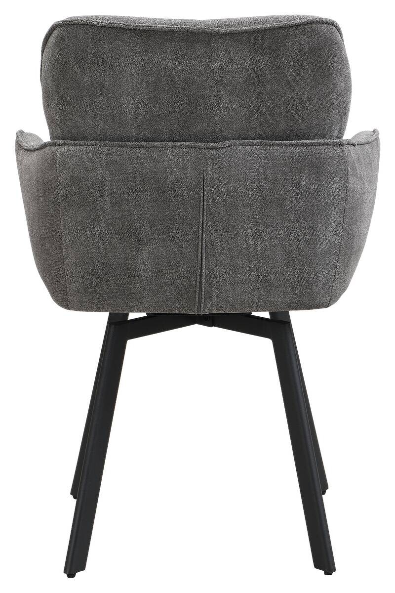 Stuhl RICO, 2er-Set schwarz grau Metall Stoff B/H/T: ca. 61x90x63 cm
