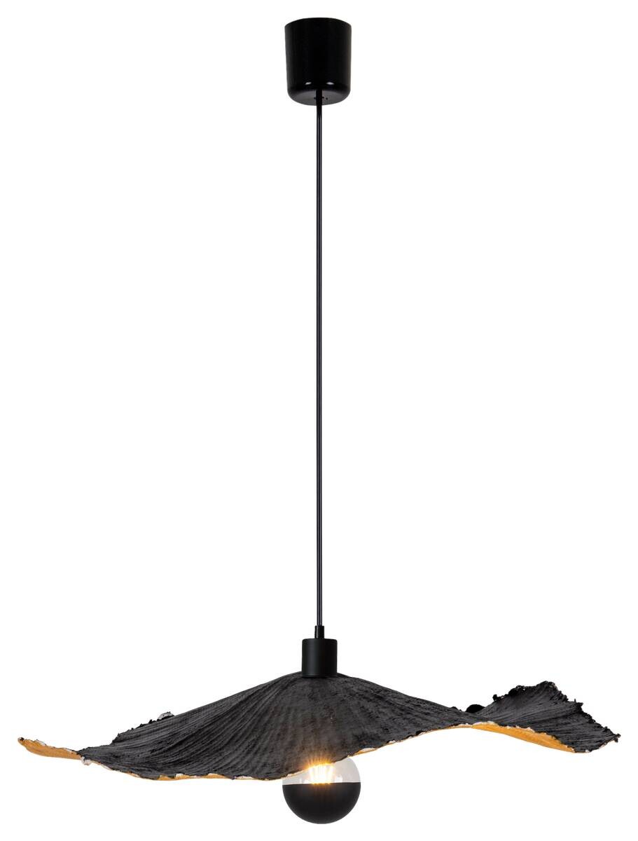 Näve Leuchten Pendelleuchte 6110222 schwarz Papier Metall B/H/T: ca. 56x10x56 cm E27 1 Brennstellen