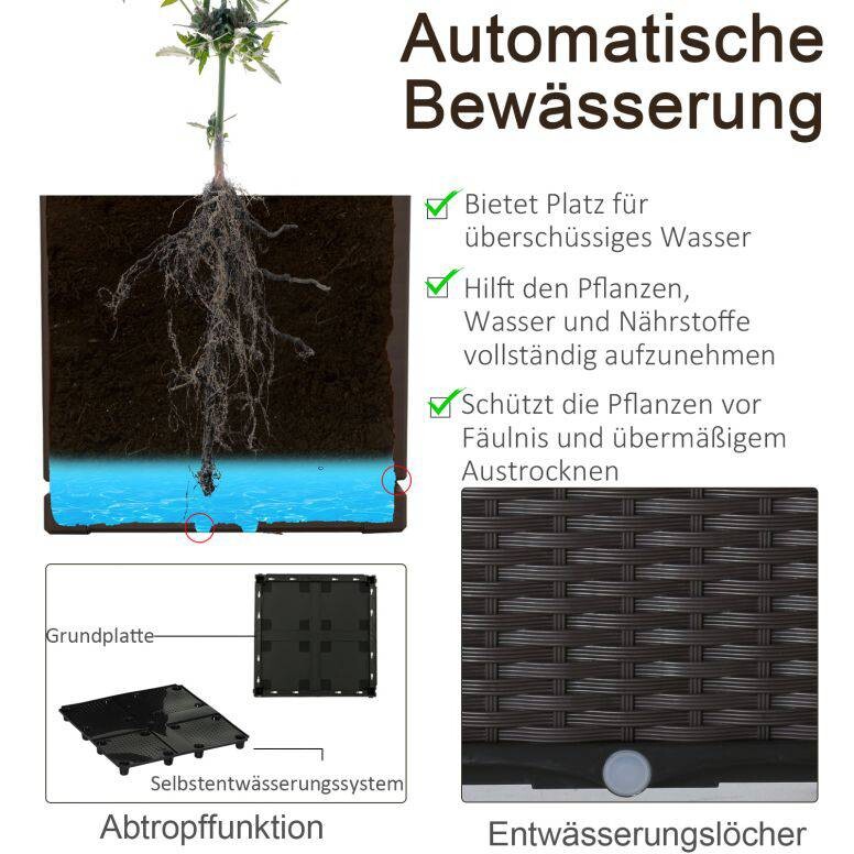 Outsunny Hochbeet braun H/T/L: ca. 44x80x120 cm