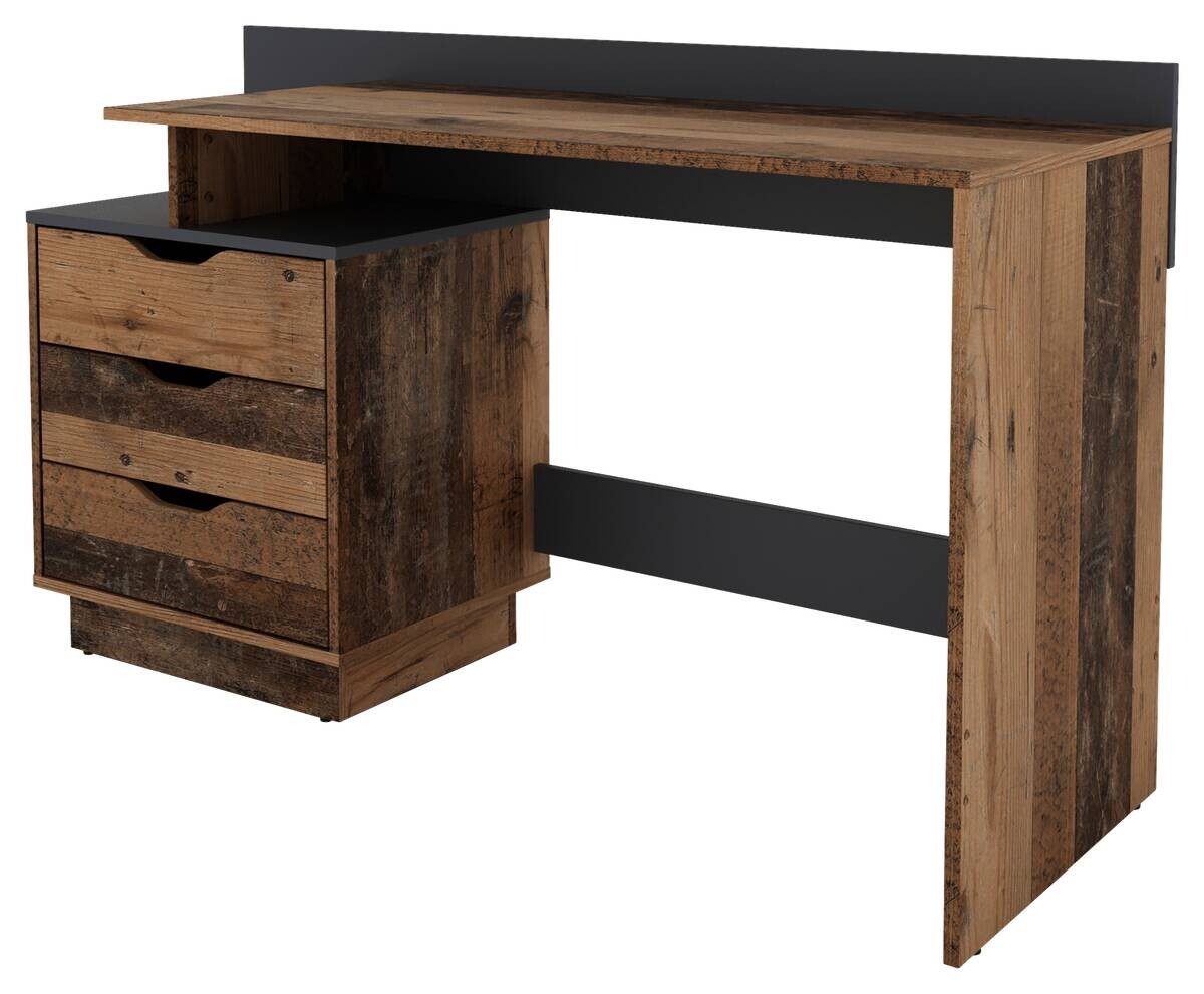 Schreibtisch BELFAST Eiche Old Wood Nachbildung anthrazit B/H/T: ca. 138x83,5x51,5 cm
