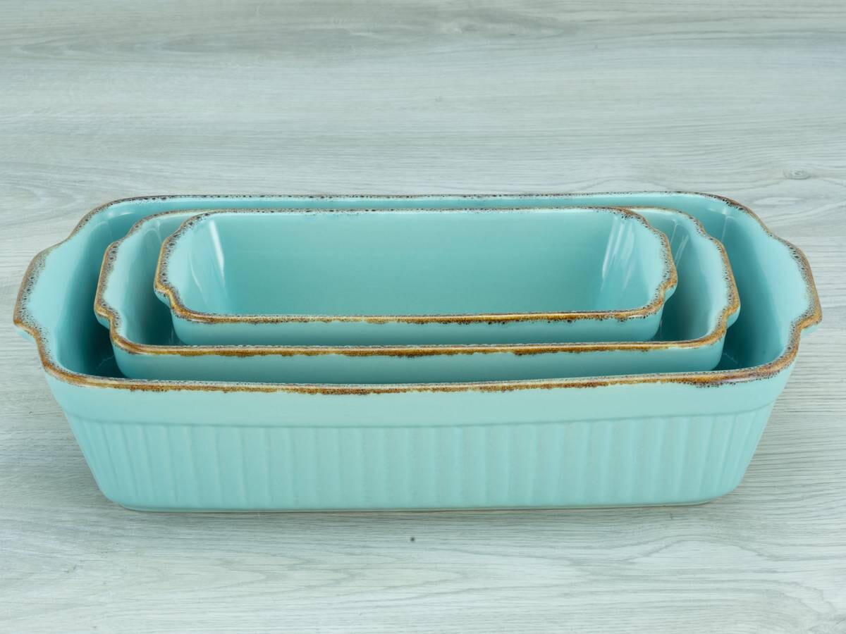 CreaTable Auflaufform Classic VINTAGE mint Steinzeug B/H/L: ca. 20x7,5x34 cm