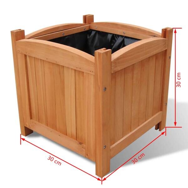 Hochbeet 2er-Set braun Holz B/H/L: ca. 30x30x30 cm