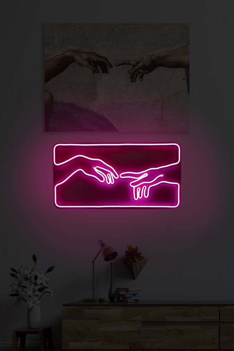 Opviq LED-Wandleuchte rosa PVC B/H/T/L: ca. 54x28x2x54 cm