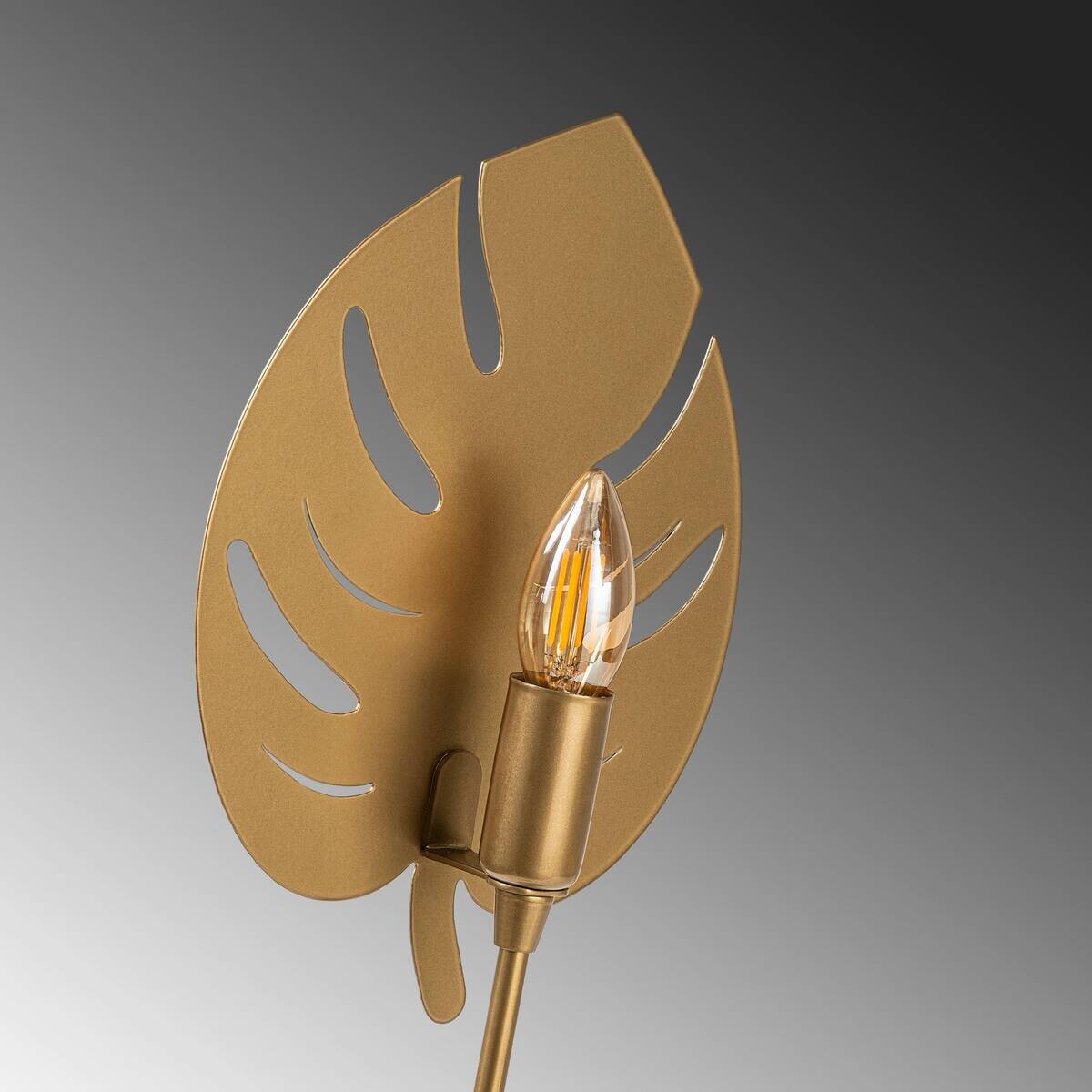 Opviq Tischleuchte gold B/H/T: ca. 21x56x17 cm E14 1 Brennstellen