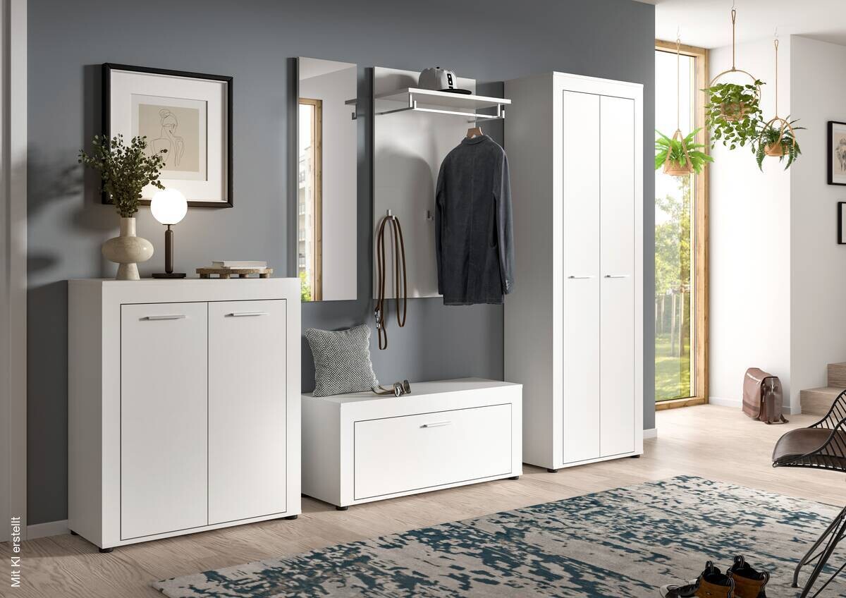 Garderobe JAM weiß B/H/T: ca. 285x191x35 cm