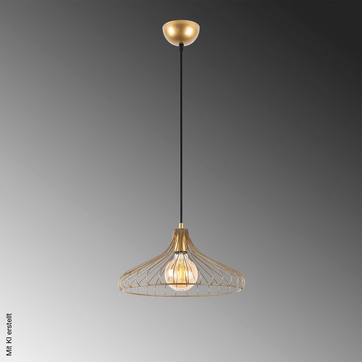 Opviq Pendelleuchte DEPAY-11251 gold Metall B/H/T/L/D: ca. 36x120x36x36x36 cm E27 1 Brennstellen